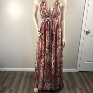Red paisley bohemian maxi dress - Women’s Size M